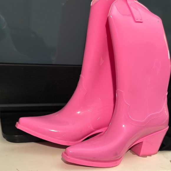 Pink cowboy rain boots - Picture 2 of 5